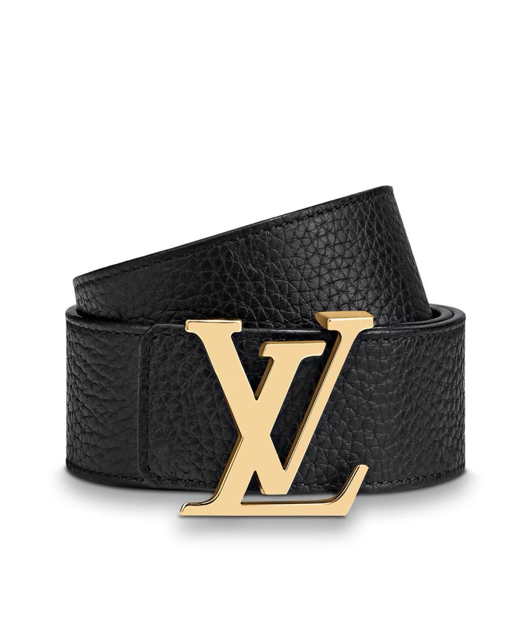 LOUIS VUITTON Черный кожаный ремень, фото 2