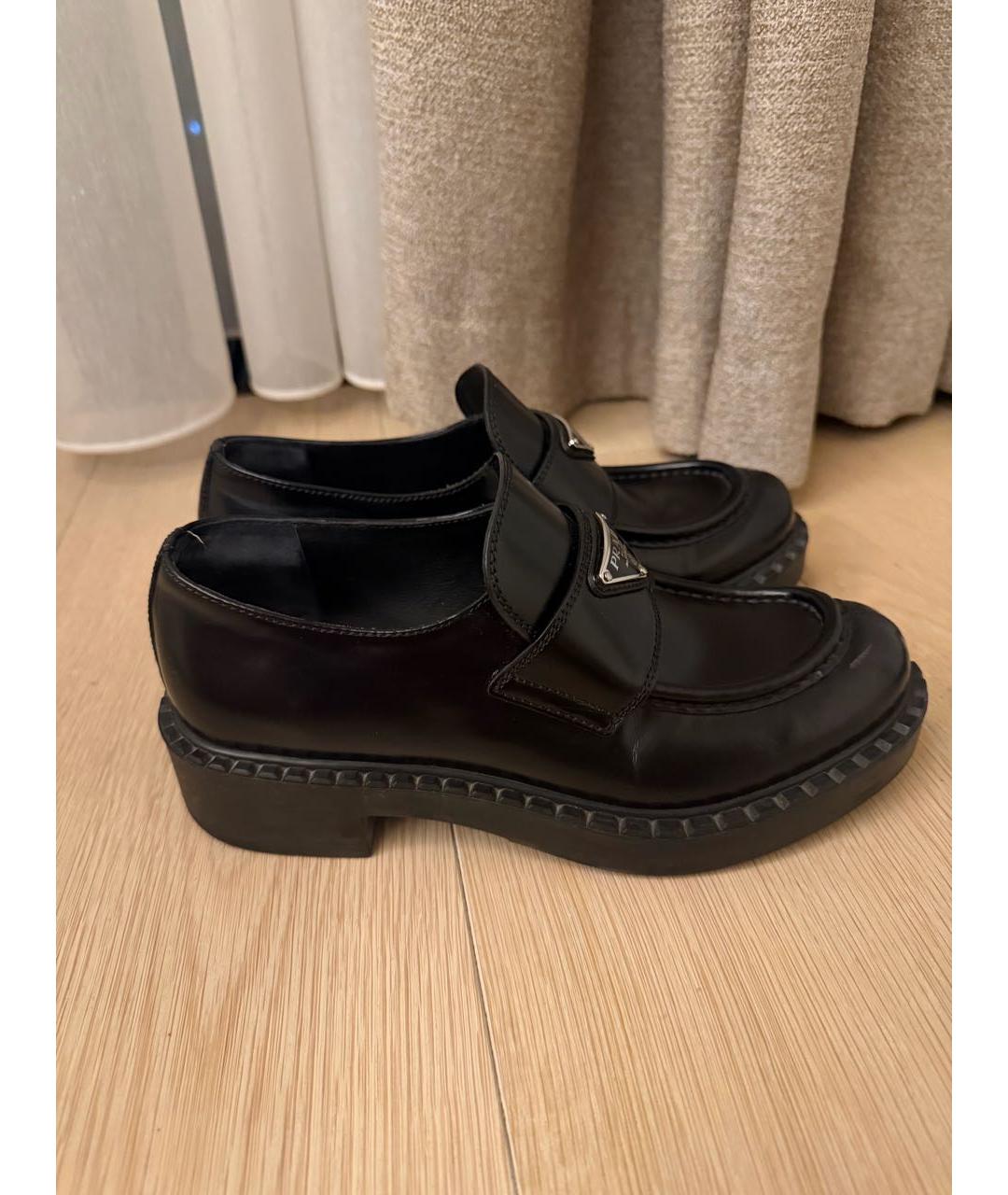 PRADA Черные кожаные лоферы, фото 5