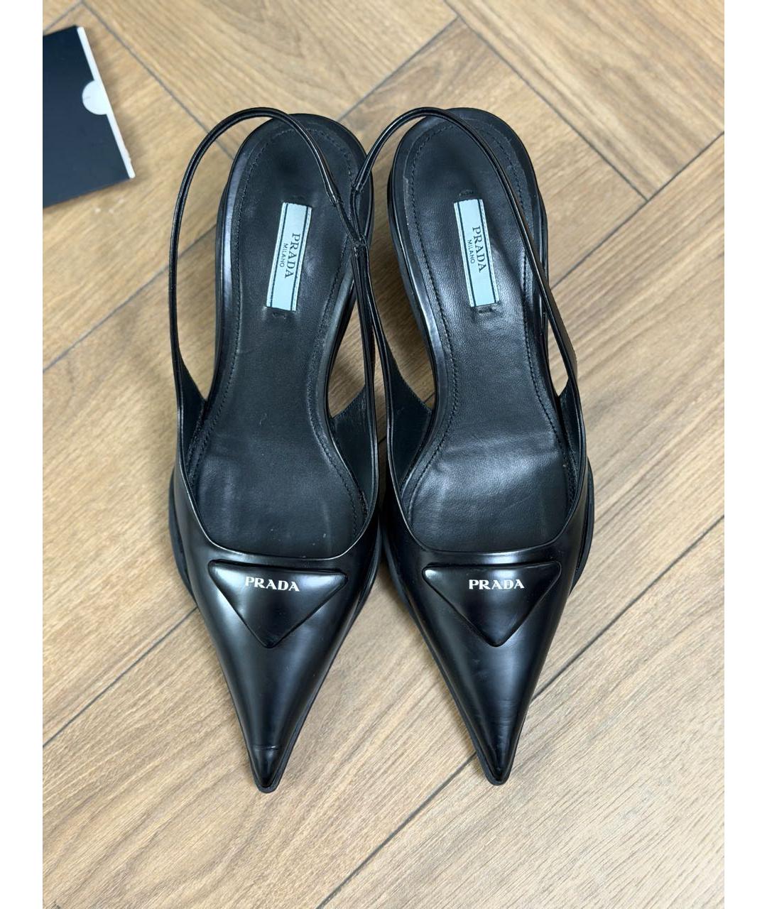 PRADA Черные кожаные туфли, фото 3