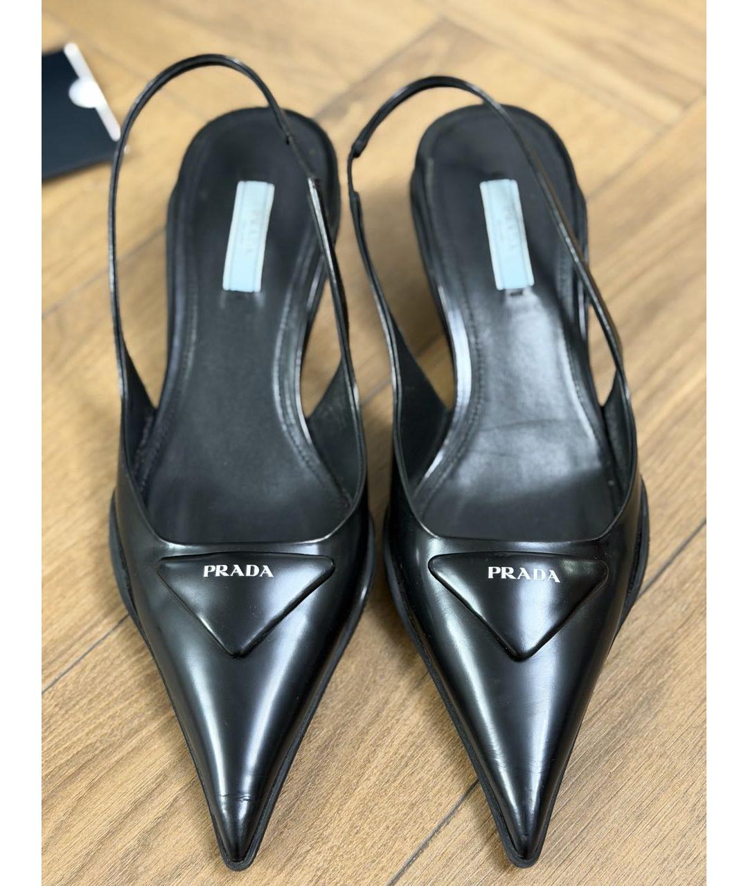 PRADA Черные кожаные туфли, фото 2