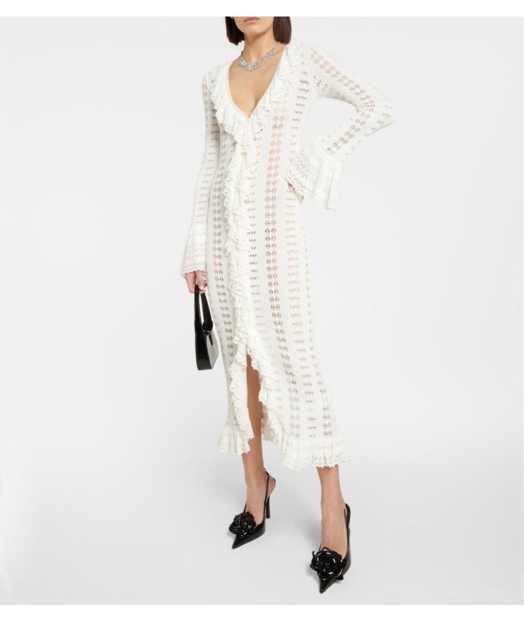 BLUMARINE Белое вискозное платье, фото 5