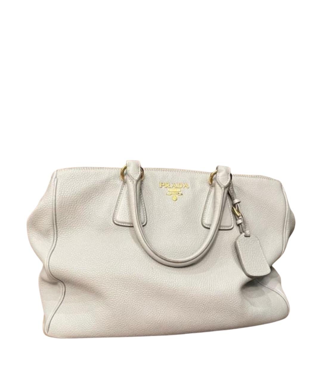 PRADA Серая кожаная сумка тоут, фото 1