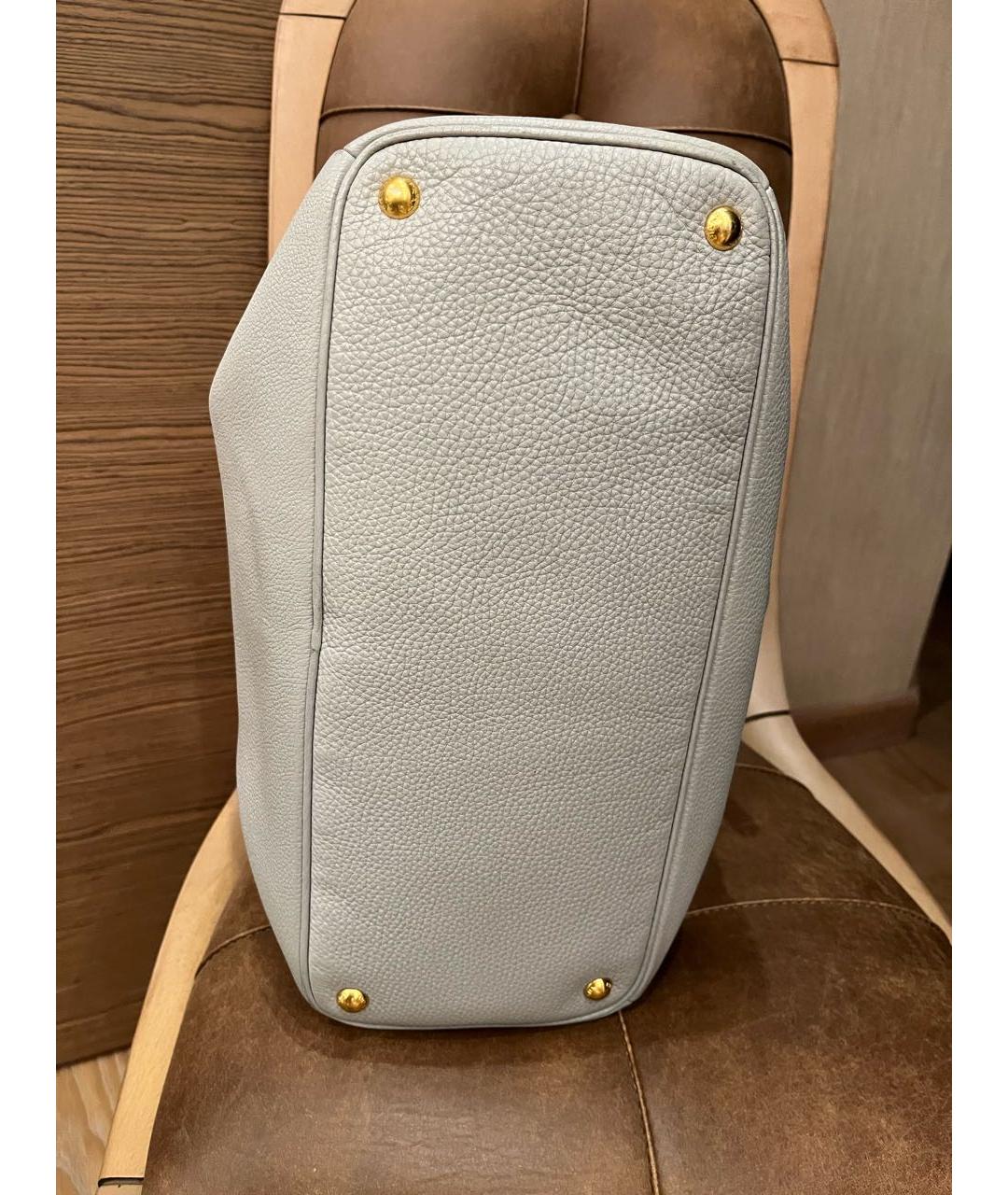 PRADA Серая кожаная сумка тоут, фото 6