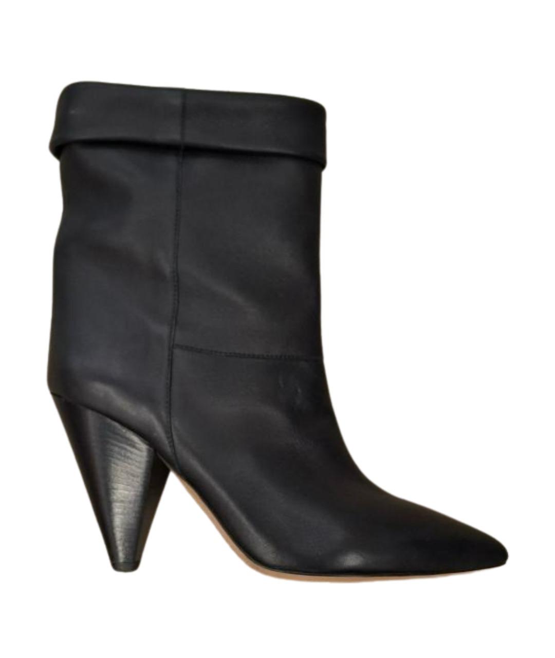 ISABEL MARANT Черные кожаные ботильоны, фото 1