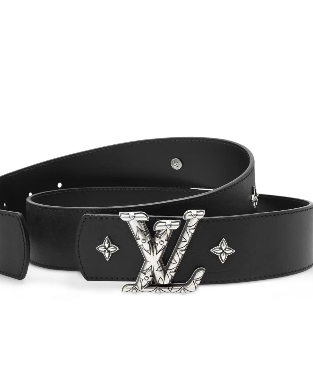 LOUIS VUITTON Черный кожаный ремень, фото 2