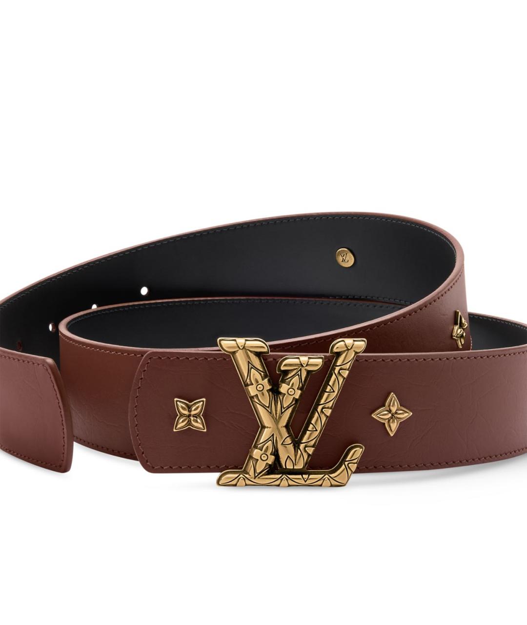 LOUIS VUITTON Коричневый кожаный ремень, фото 2