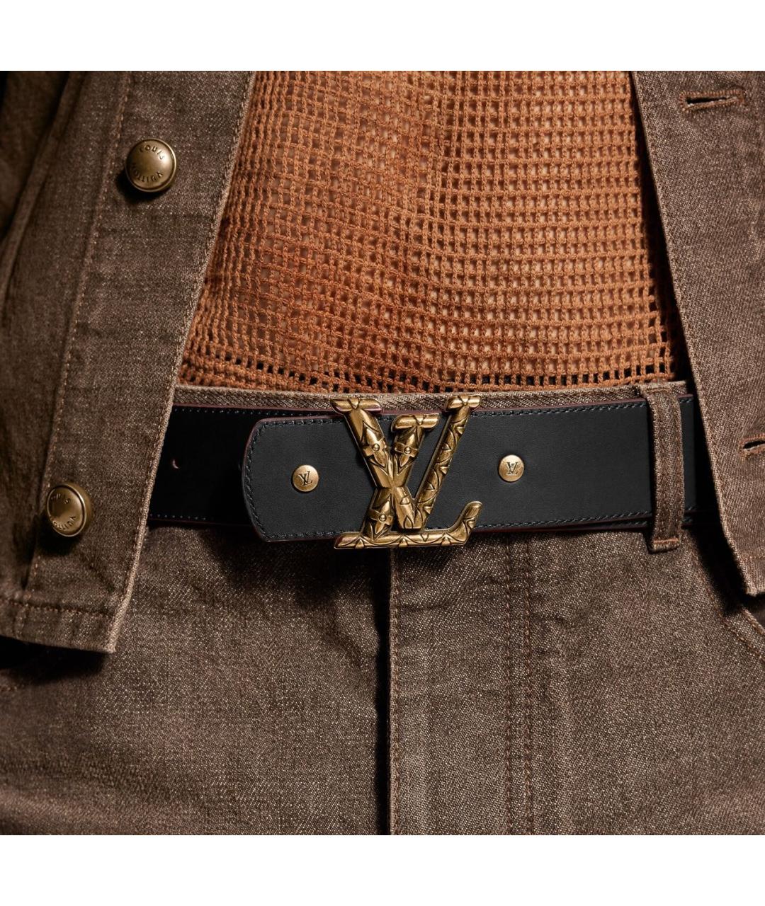 LOUIS VUITTON Коричневый кожаный ремень, фото 4