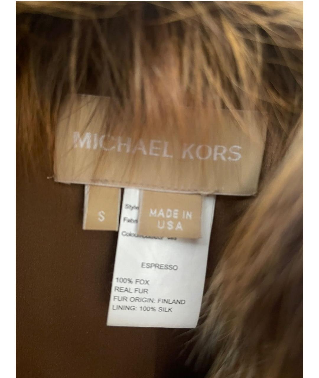 MICHAEL KORS Коричневый меховой жилет, фото 3