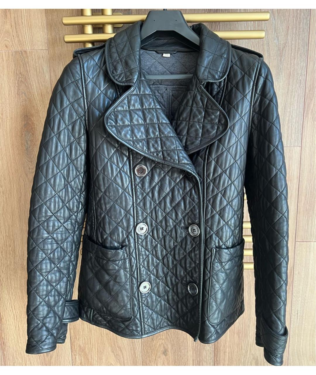 BURBERRY Черная кожаная куртка, фото 5