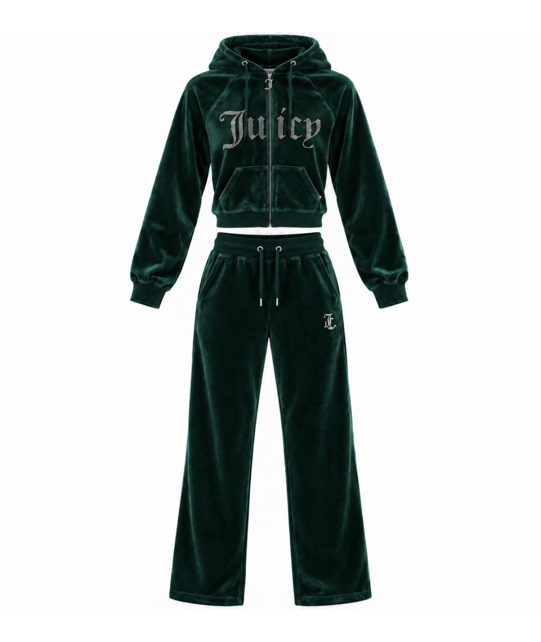 JUICY COUTURE Зеленый велюровый спортивные костюмы, фото 1