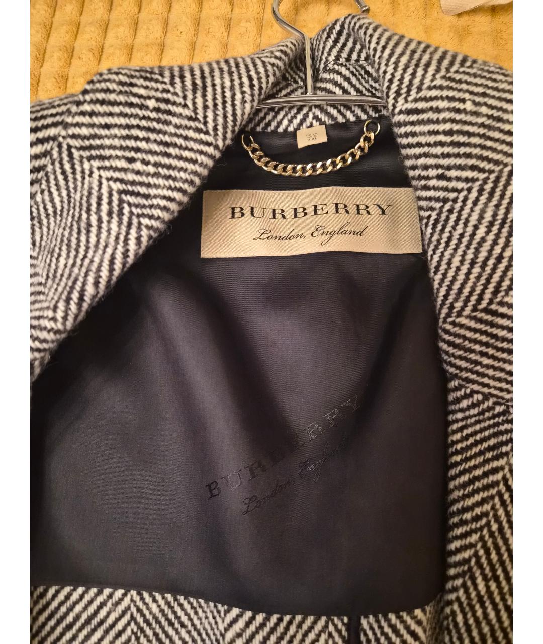 BURBERRY Серое шерстяное пальто, фото 3