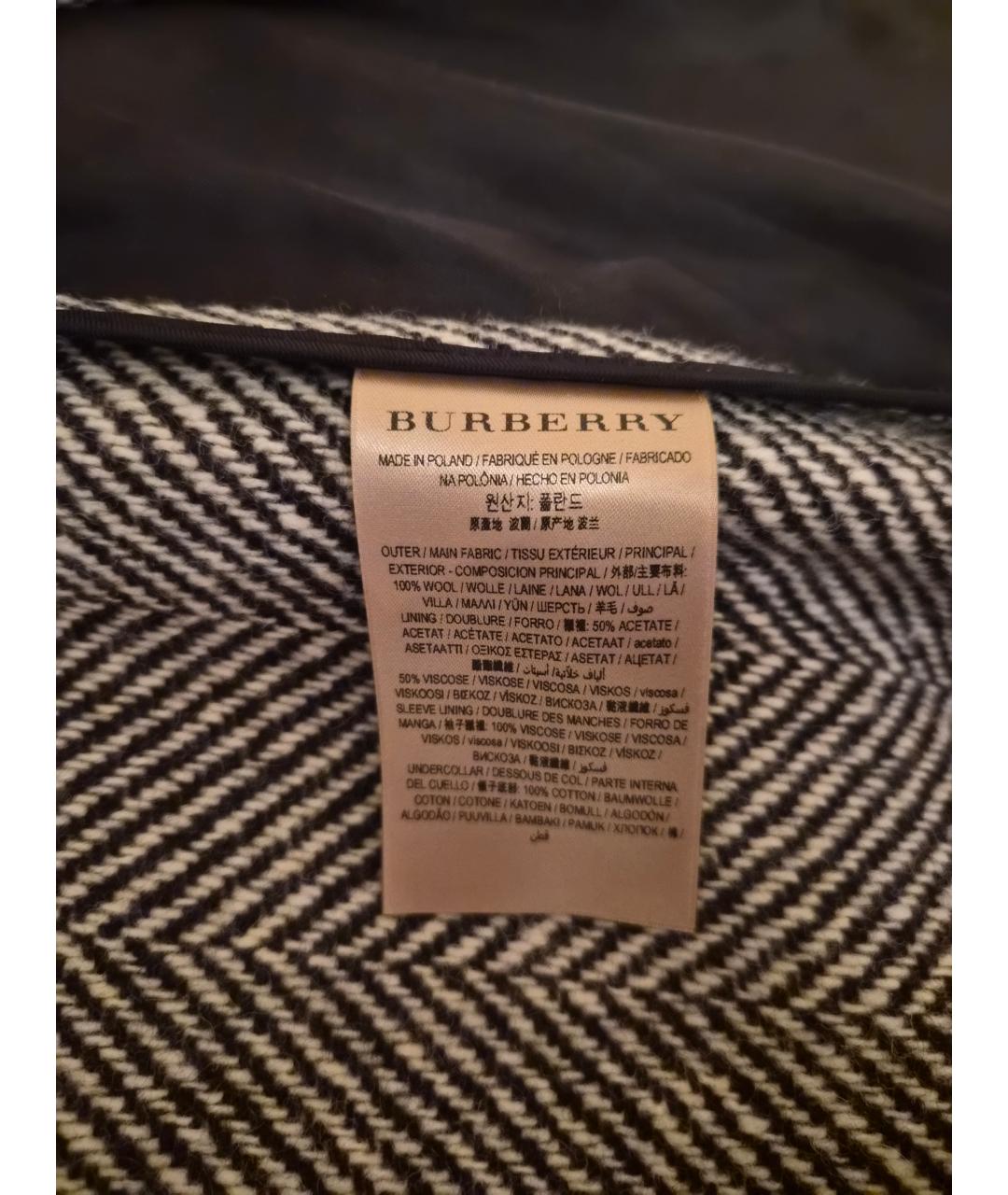BURBERRY Серое шерстяное пальто, фото 5