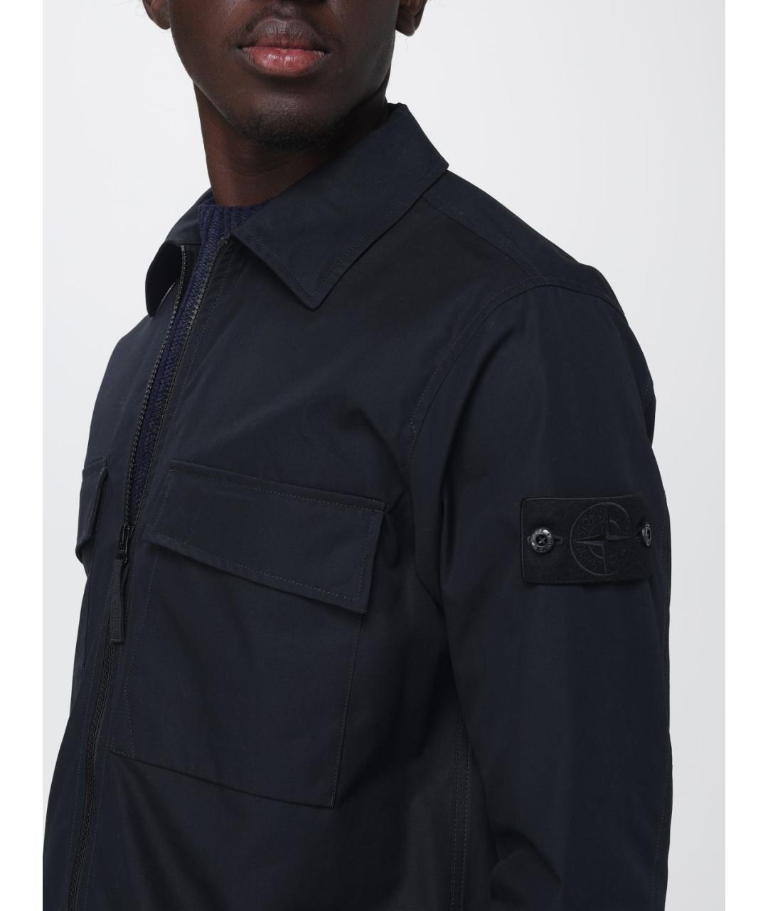 STONE ISLAND Черная хлопковая куртка, фото 6