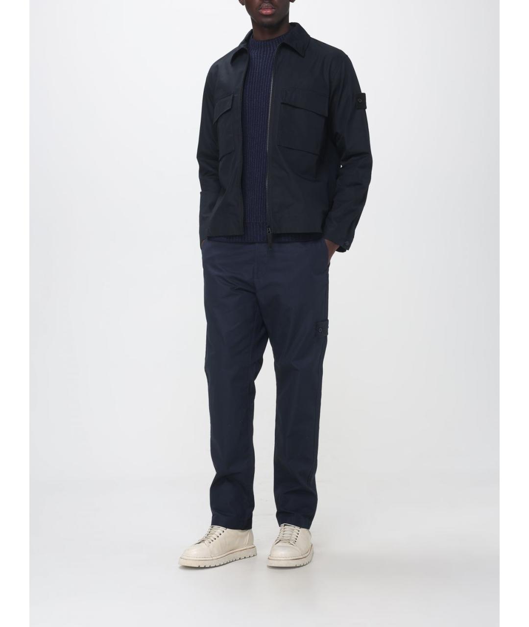 STONE ISLAND Черная хлопковая куртка, фото 3