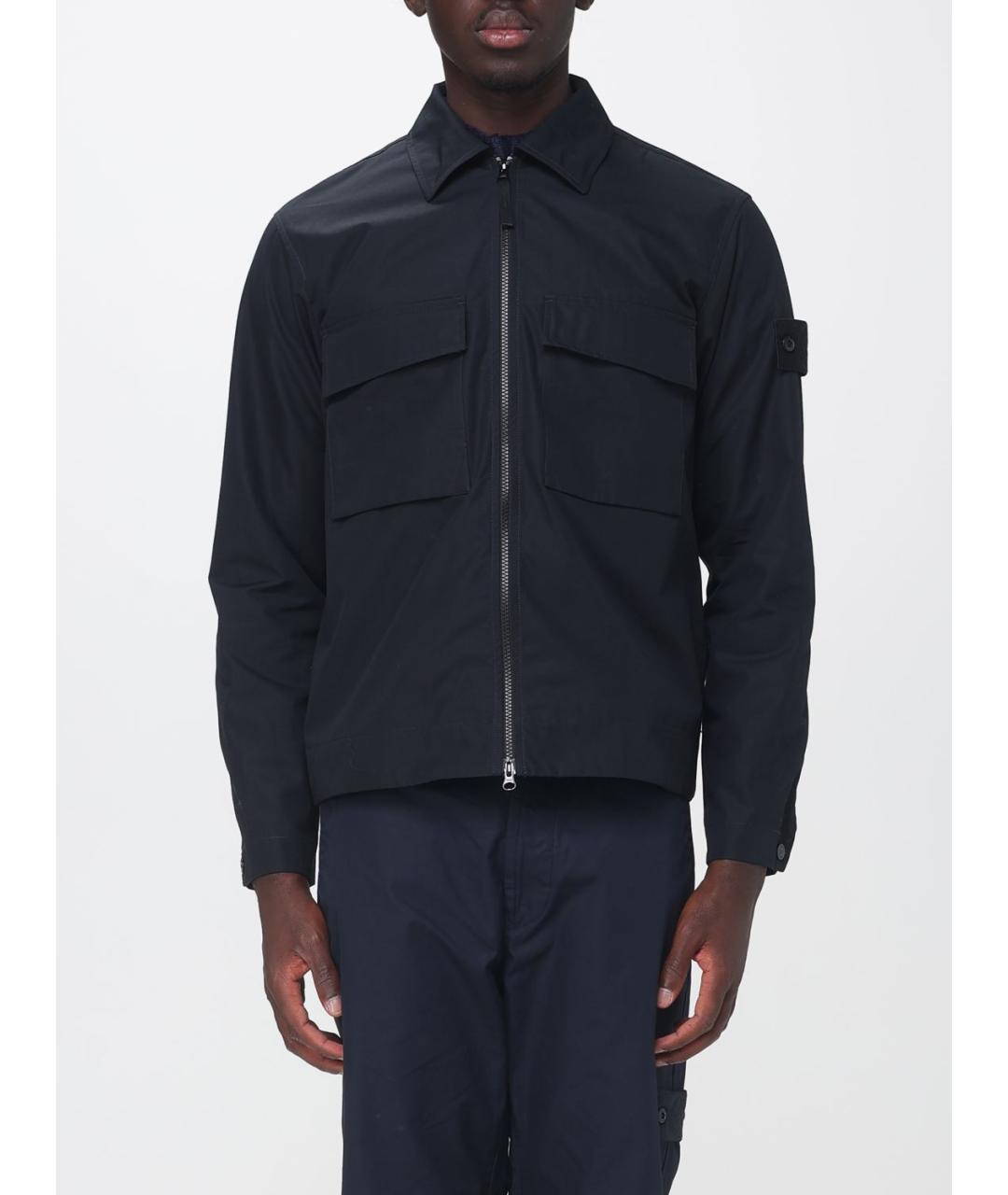 STONE ISLAND Черная хлопковая куртка, фото 2
