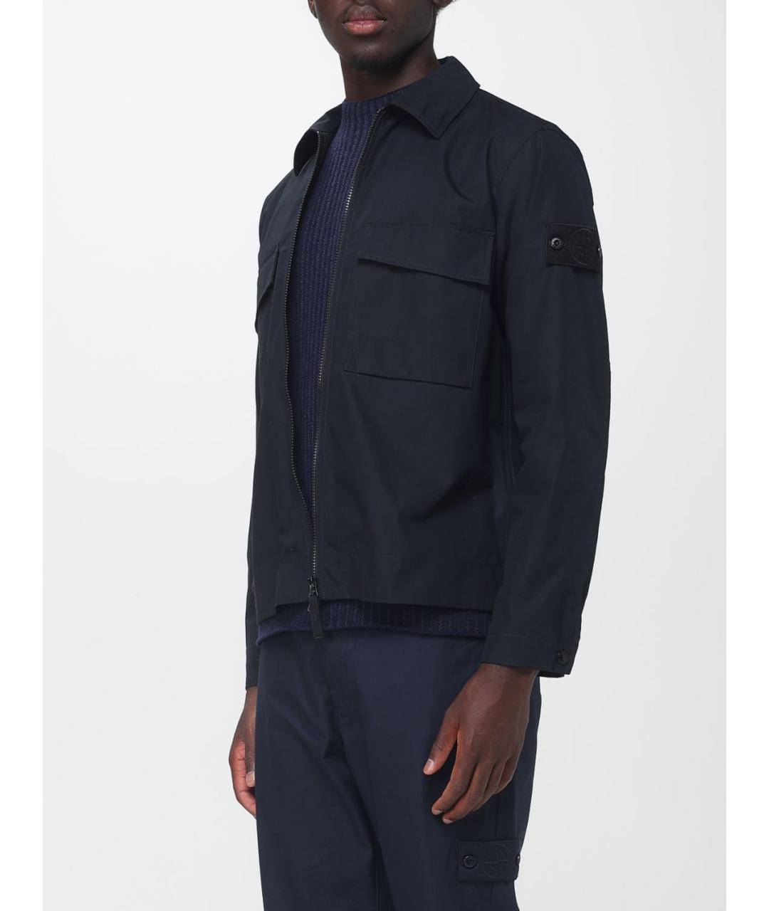 STONE ISLAND Черная хлопковая куртка, фото 5