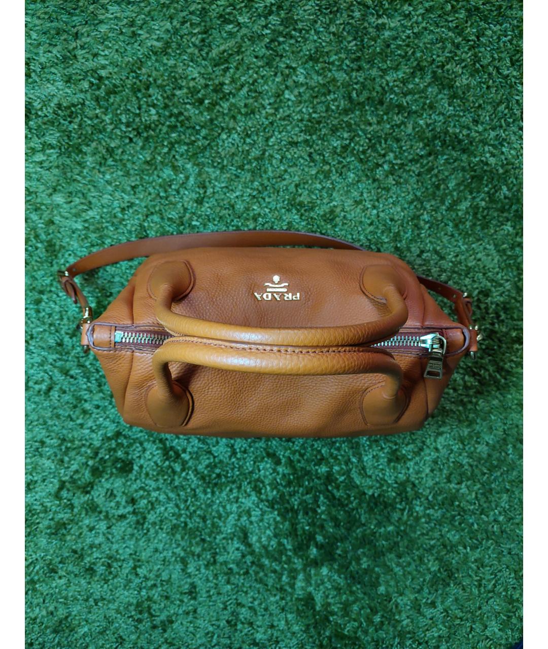 PRADA Оранжевая кожаная сумка тоут, фото 3