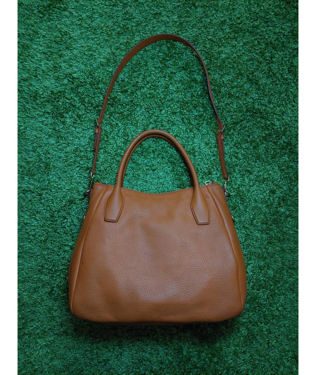 PRADA Оранжевая кожаная сумка тоут, фото 2