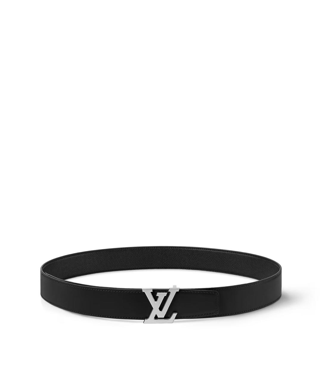 LOUIS VUITTON Черный кожаный ремень, фото 3