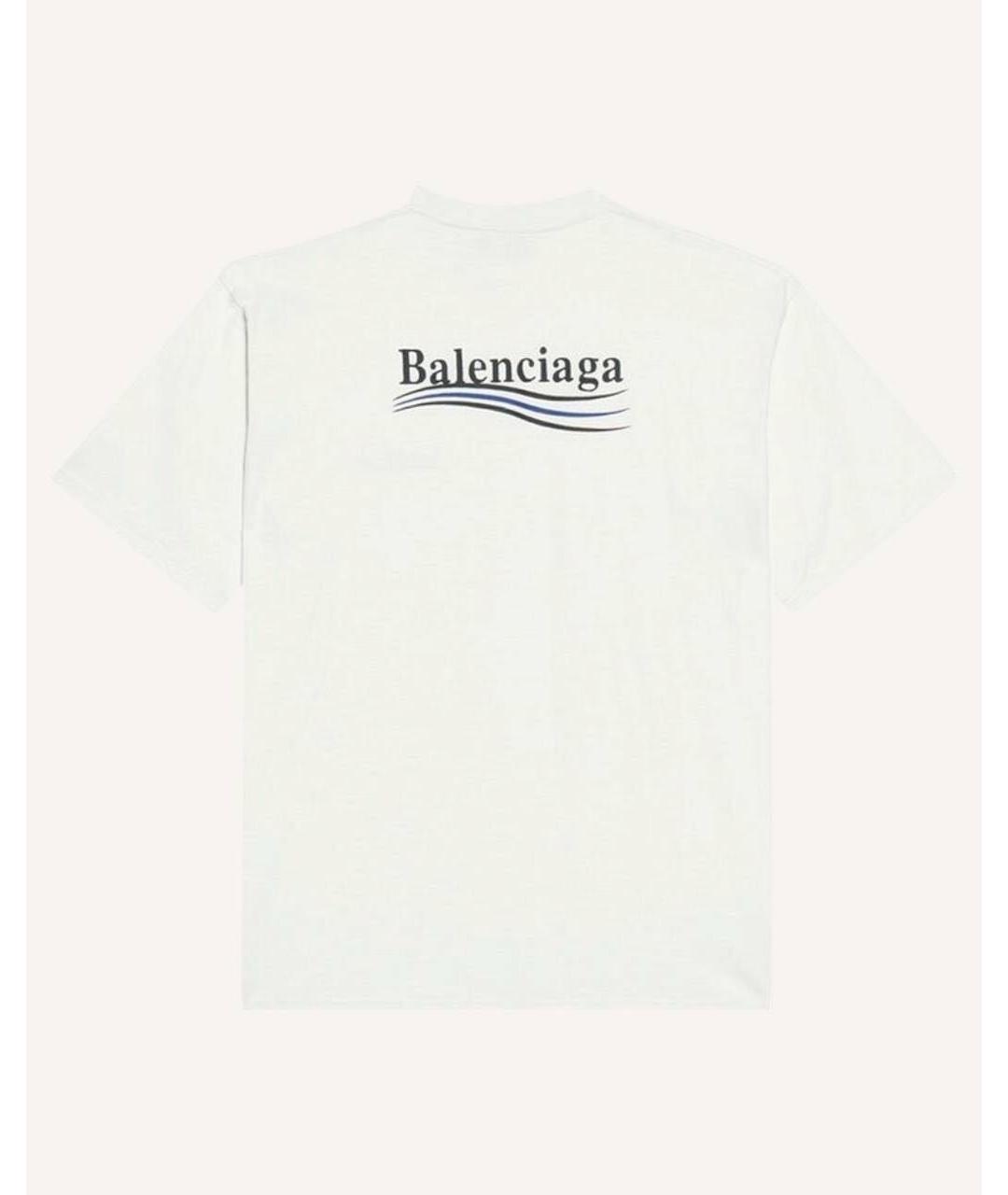 BALENCIAGA Белая хлопковая футболка, фото 3