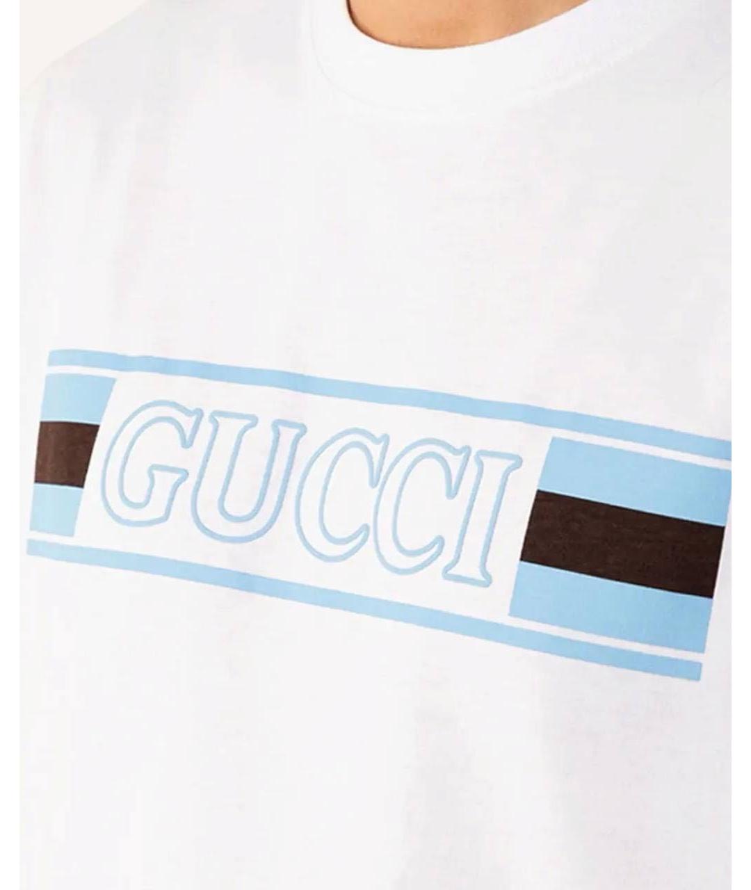 GUCCI Белая хлопковая футболка, фото 3