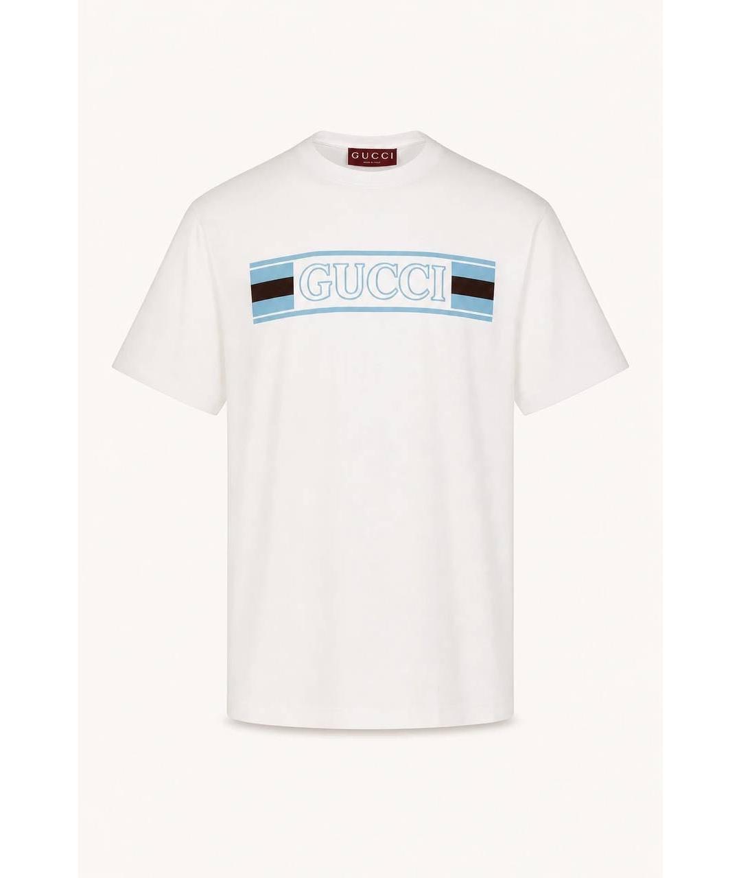 GUCCI Белая хлопковая футболка, фото 5