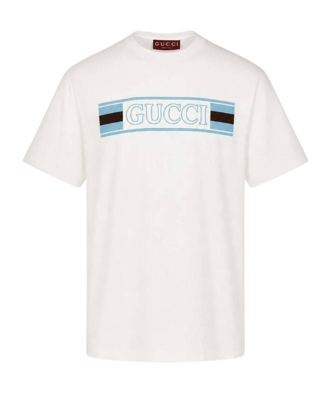 GUCCI Белая хлопковая футболка, фото 1