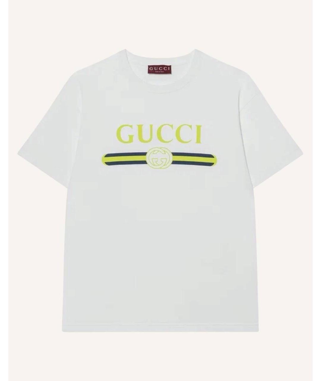 GUCCI Белая хлопковая футболка, фото 3