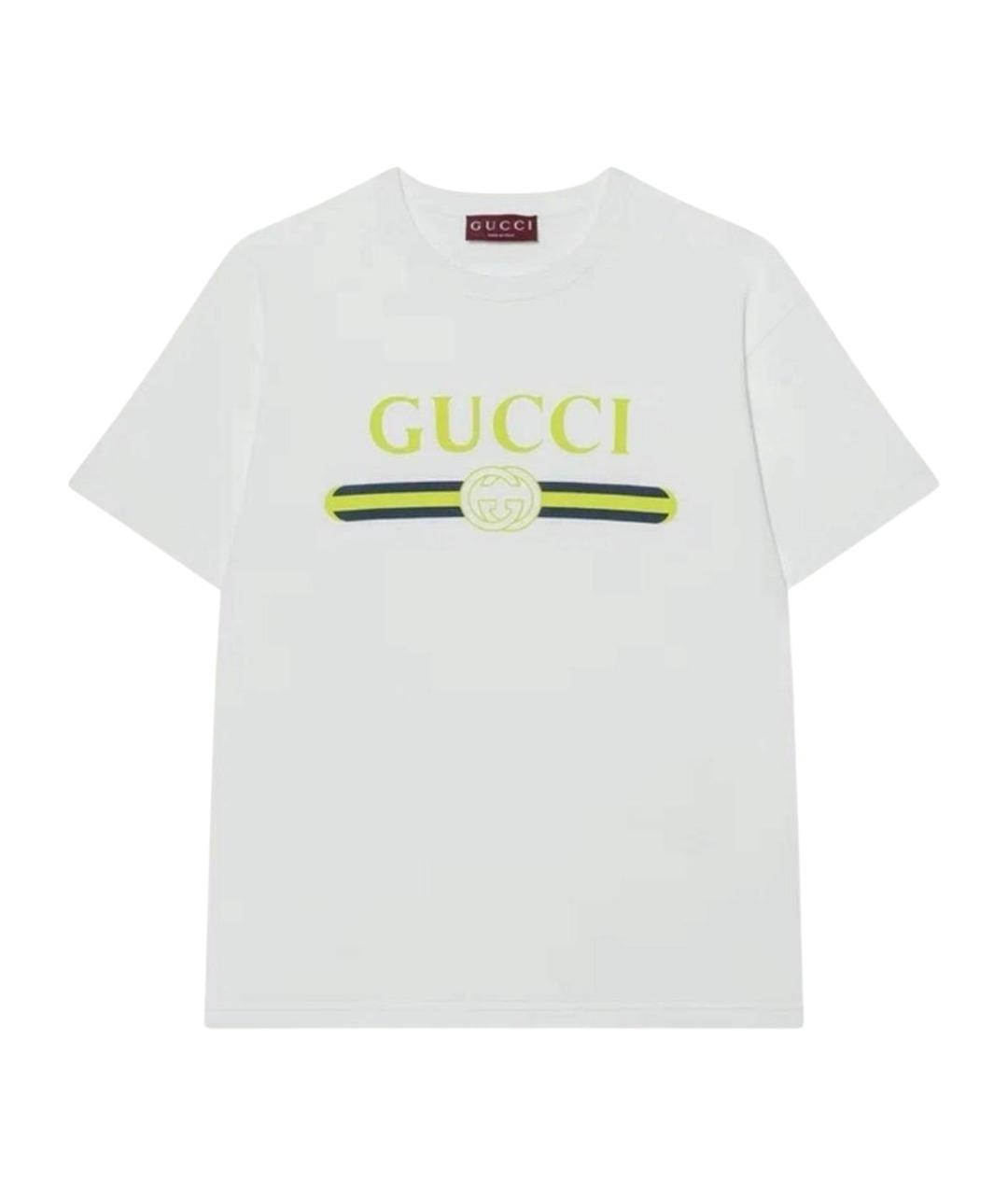 GUCCI Белая хлопковая футболка, фото 1