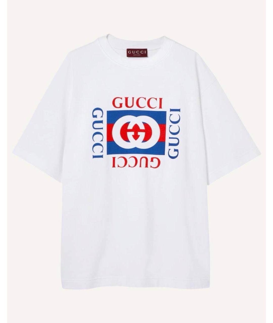 GUCCI Белая хлопковая футболка, фото 5