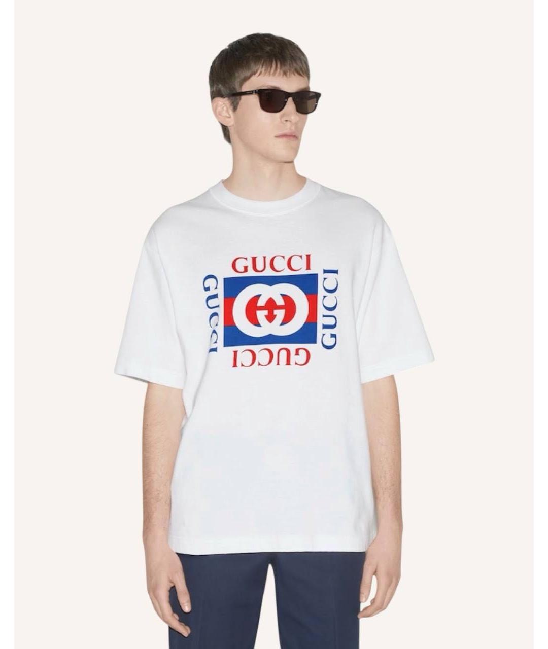 GUCCI Белая хлопковая футболка, фото 2