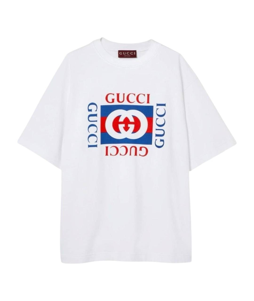 GUCCI Белая хлопковая футболка, фото 1