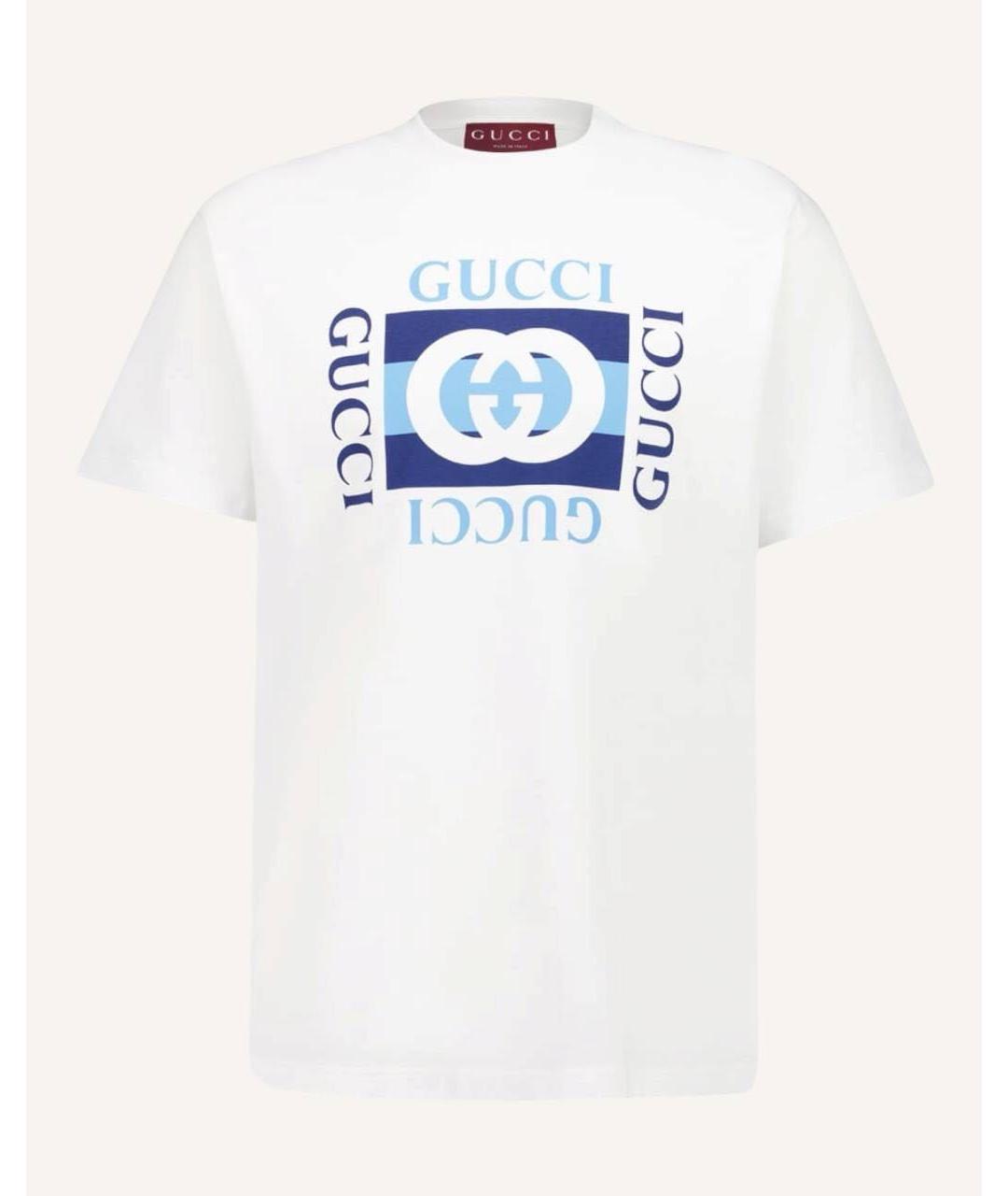 GUCCI Белая хлопковая футболка, фото 3