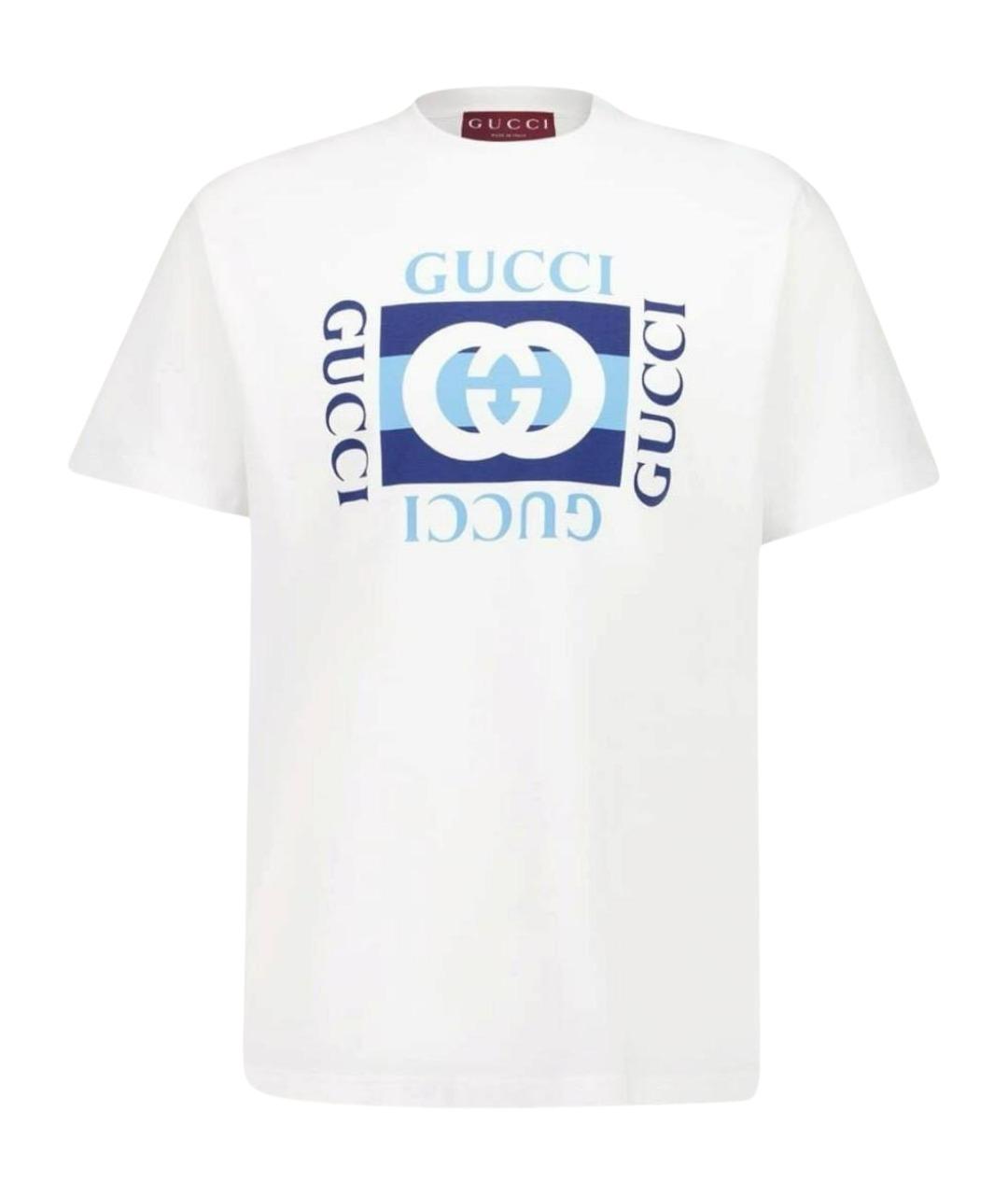 GUCCI Белая хлопковая футболка, фото 1