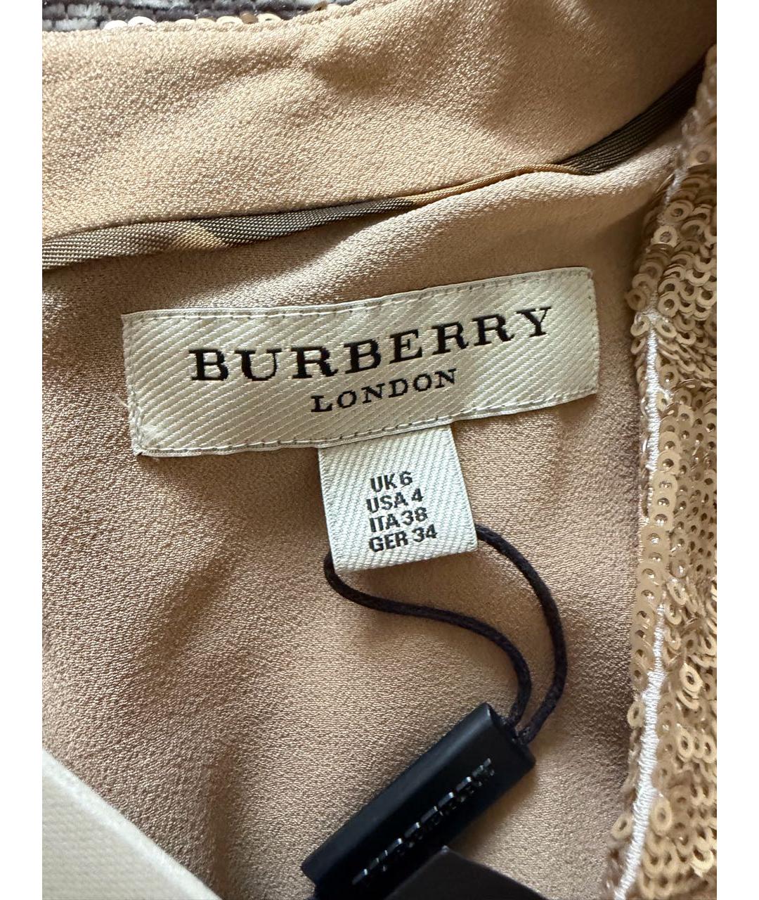 BURBERRY Золотое коктейльное платье, фото 3