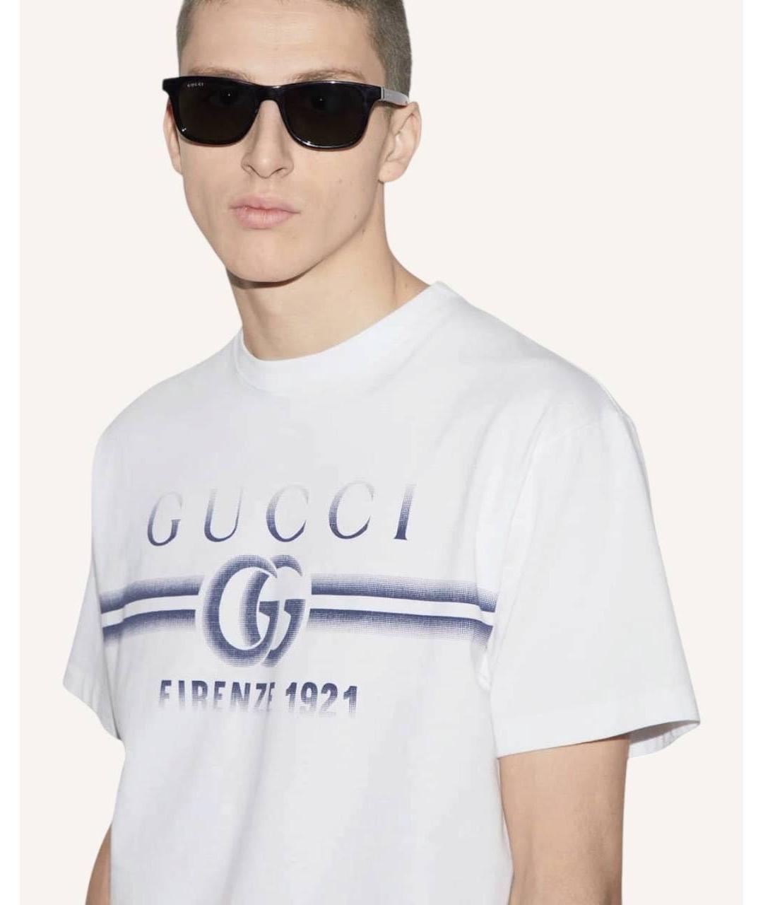 GUCCI Белая хлопковая футболка, фото 2
