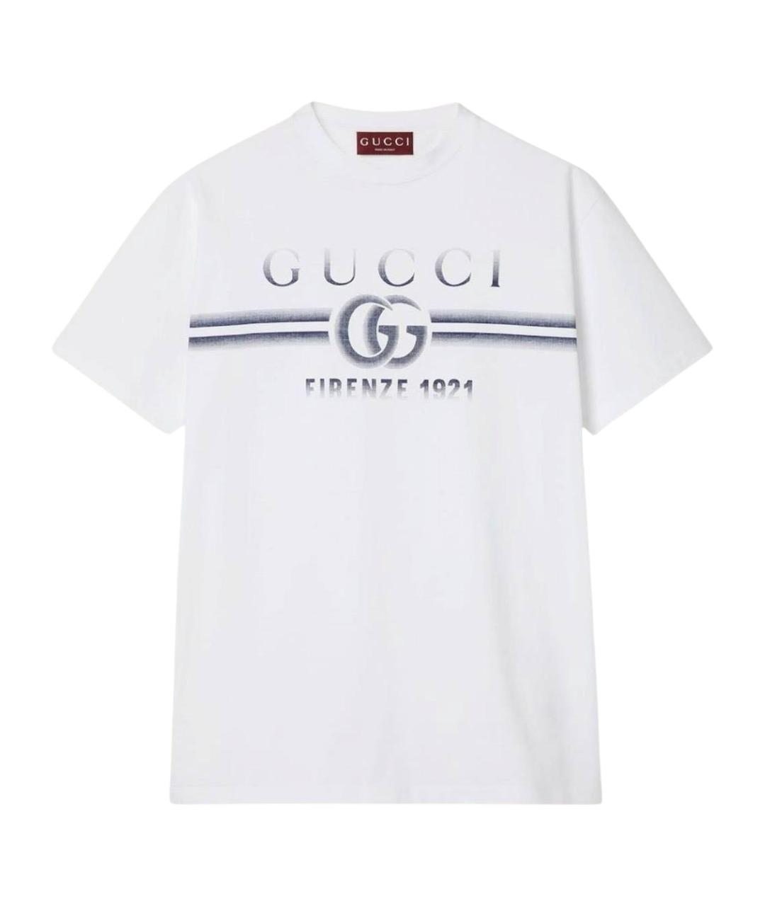 GUCCI Белая хлопковая футболка, фото 1