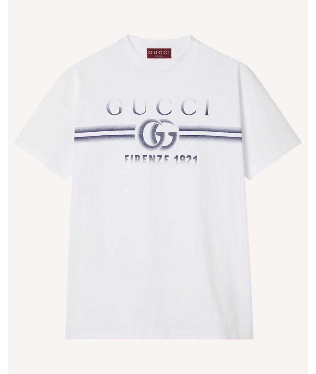 GUCCI Белая хлопковая футболка, фото 3
