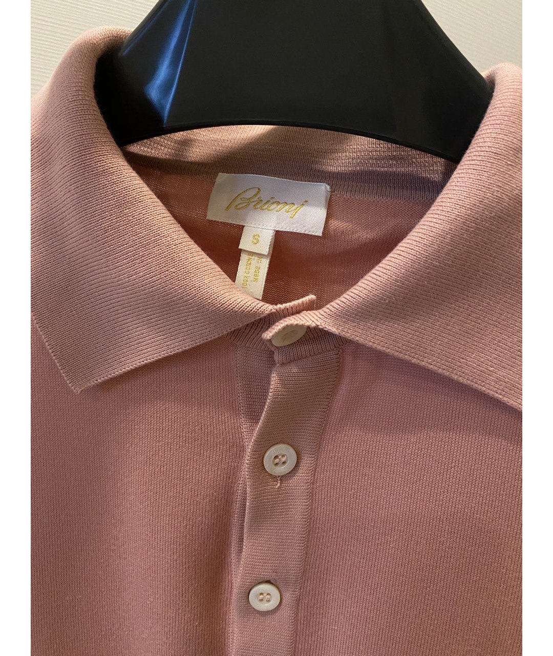 BRIONI Розовое хлопковое поло с коротким рукавом, фото 3