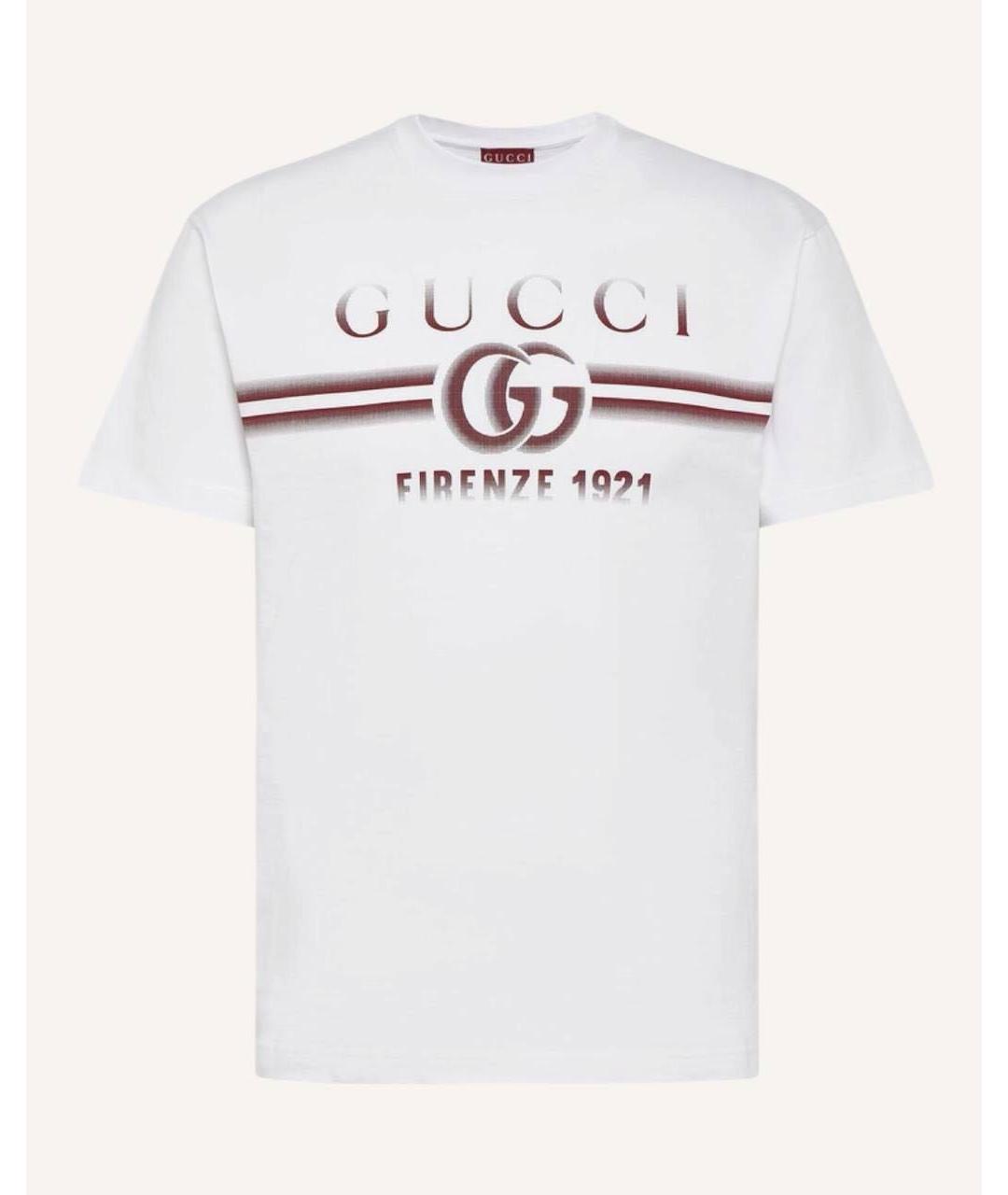 GUCCI Белая хлопковая футболка, фото 5