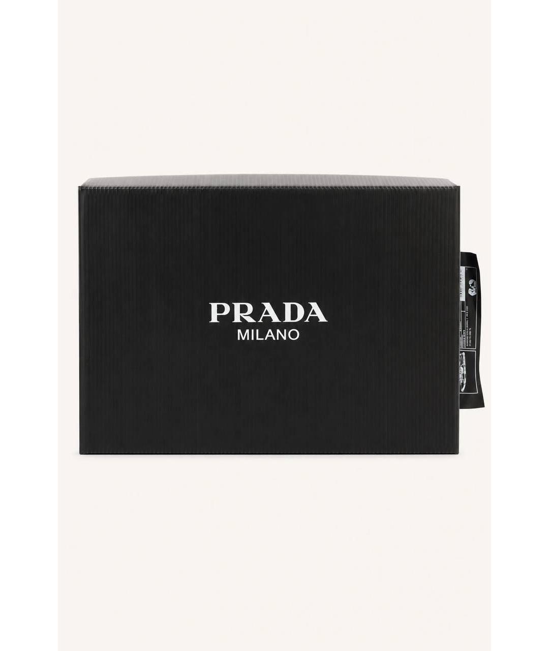 PRADA Черные кожаные кроссовки, фото 8