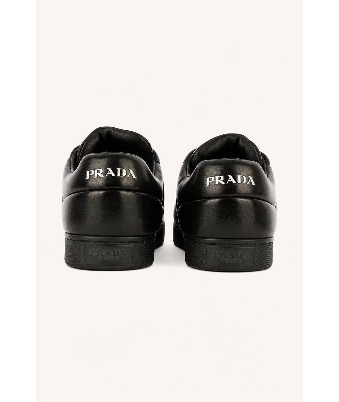 PRADA Черные кожаные кроссовки, фото 3