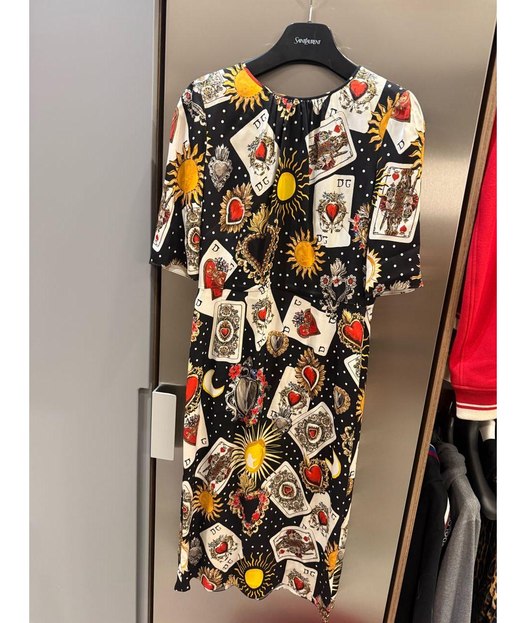DOLCE&GABBANA Мульти шелковое коктейльное платье, фото 3