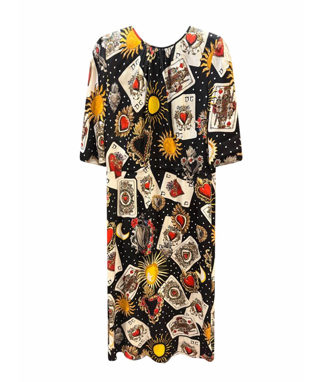 DOLCE&GABBANA Мульти шелковое коктейльное платье, фото 1