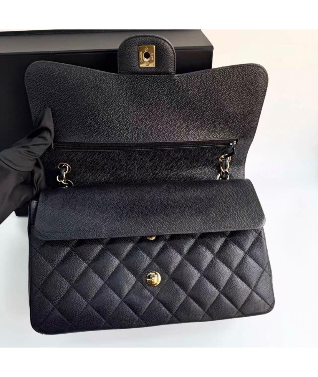 CHANEL Черная кожаная сумка через плечо, фото 6