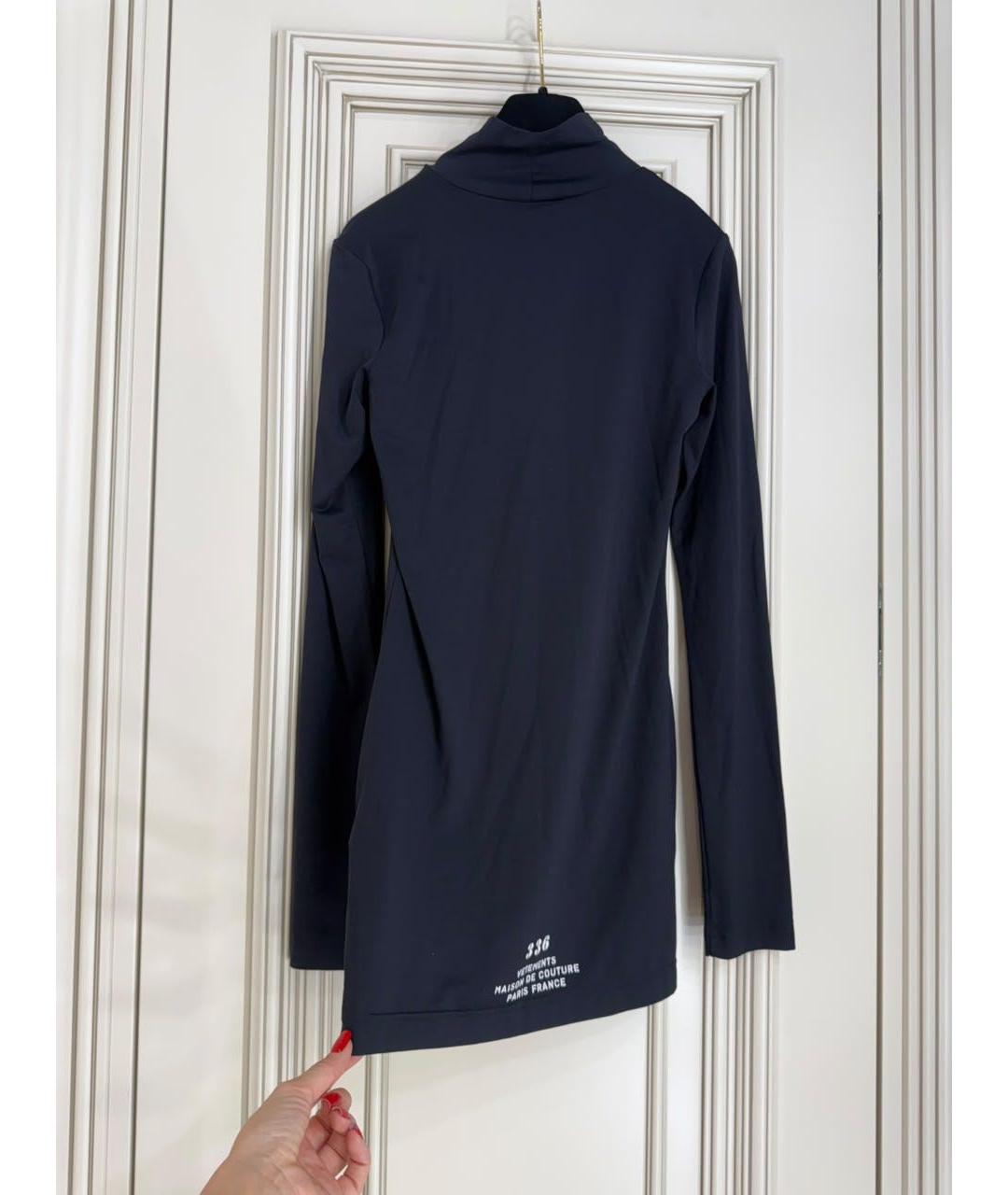 VETEMENTS Черное полиамидовое повседневное платье, фото 5