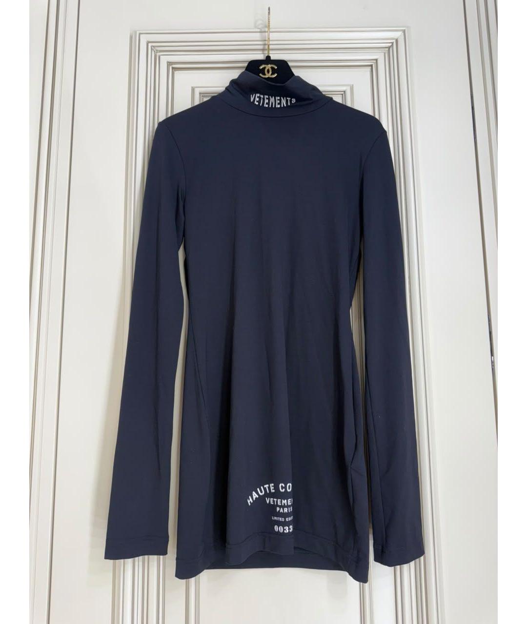 VETEMENTS Черное полиамидовое повседневное платье, фото 9