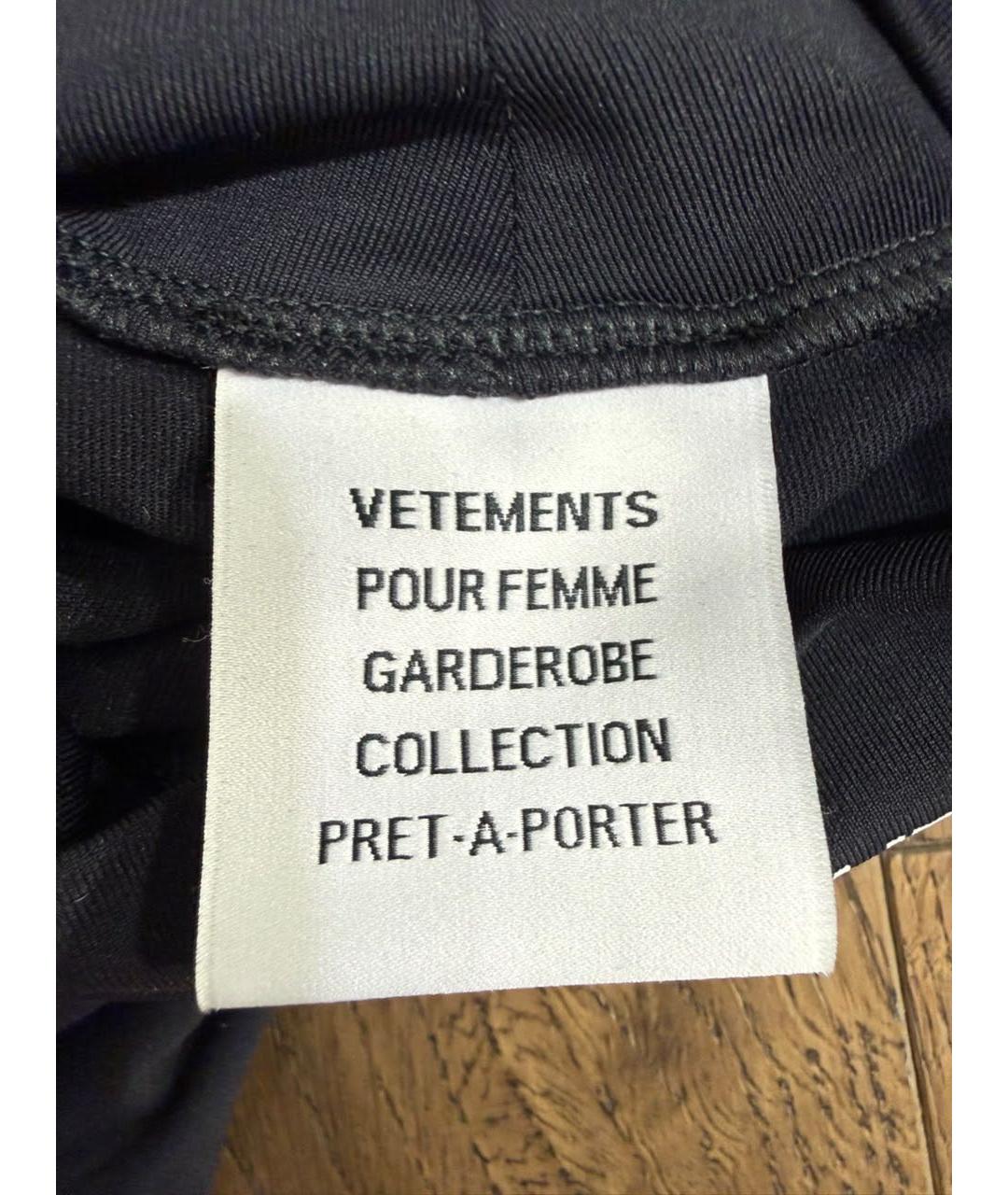 VETEMENTS Черное полиамидовое повседневное платье, фото 4