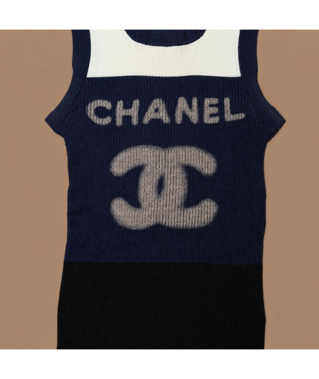 CHANEL Мульти хлопко-эластановая футболка, фото 9