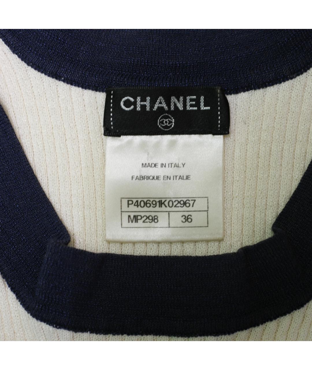CHANEL Мульти хлопко-эластановая футболка, фото 5